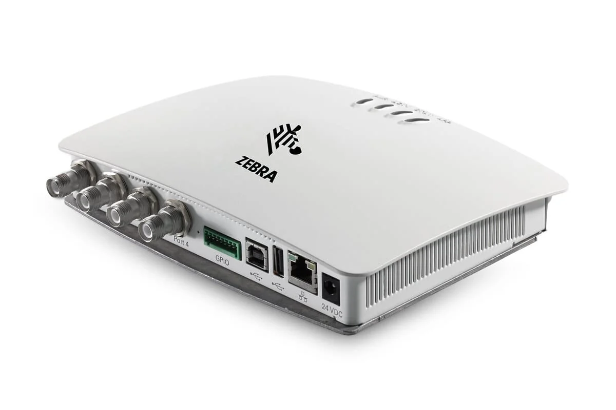 Best RFID tracker 2025: Zebra FX7500 Fixed RFID Reader with multiple antenna ports for efficient small business warehouse tracking.